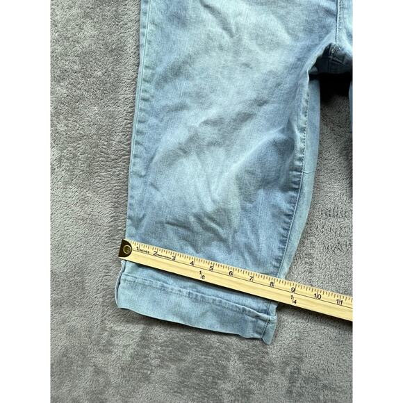 Gloria Vanderbilt Jordyn Skimmer Embroidered Cuffed Capri Blue Size 14‎ Womens - Picture 6 of 7